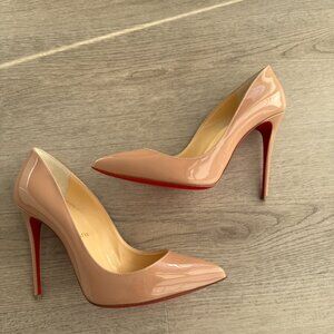 Christian Louboutin Nude Patent Leather Pumps with Red Soles